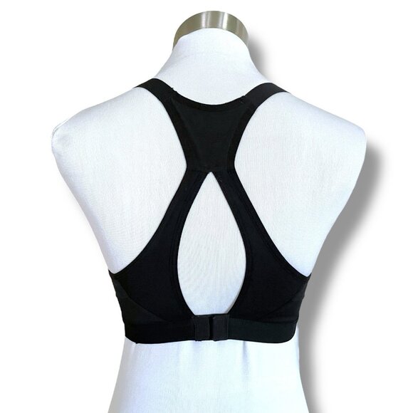 Victorias Secret 34B Sports Bra Gray Black Wireless Racerback High Impact Gym - Picture 5 of 9